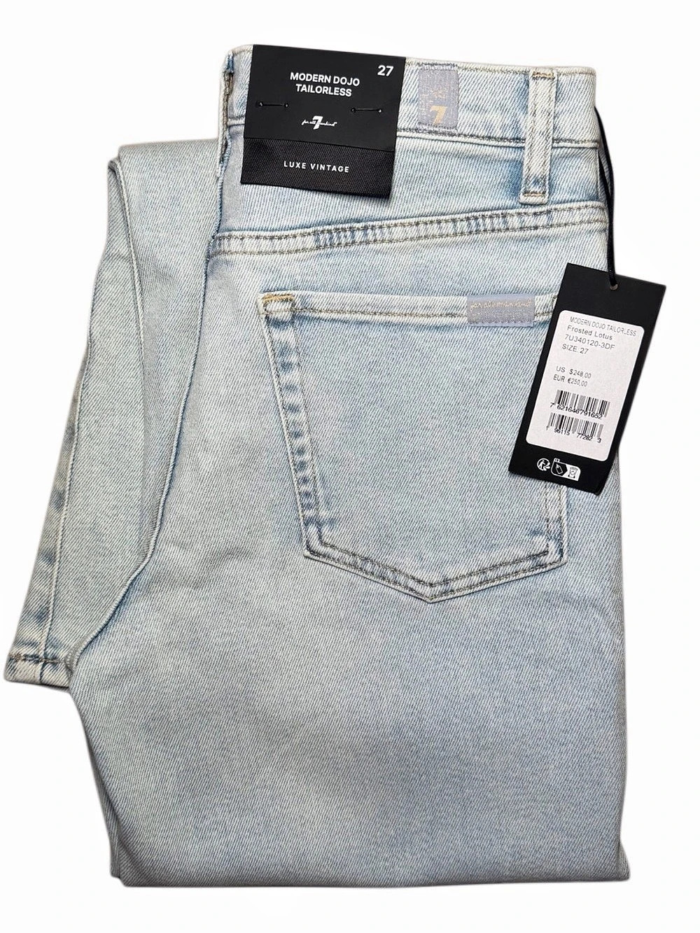 7 For All Mankind Modern Dojo Tailorless High Waist Flare Jeans Frosted Lotus